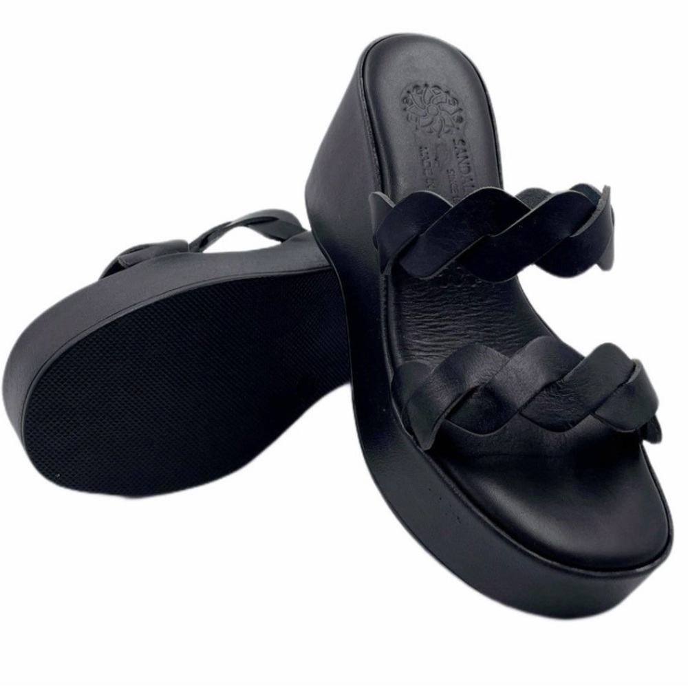 Black Platform Sandals from Etsy Greek artisan